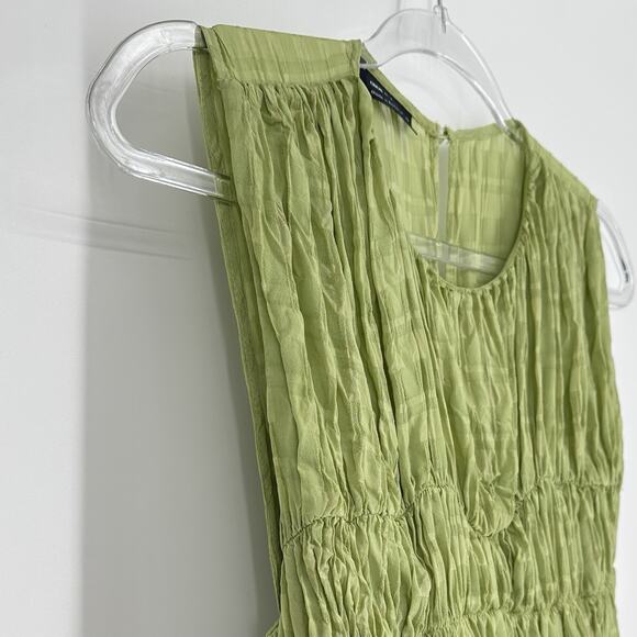 ASOS Design Gathered Textured High Low Midi Dress Women's Size 6 Pistachio Green - Picture 6 of 16